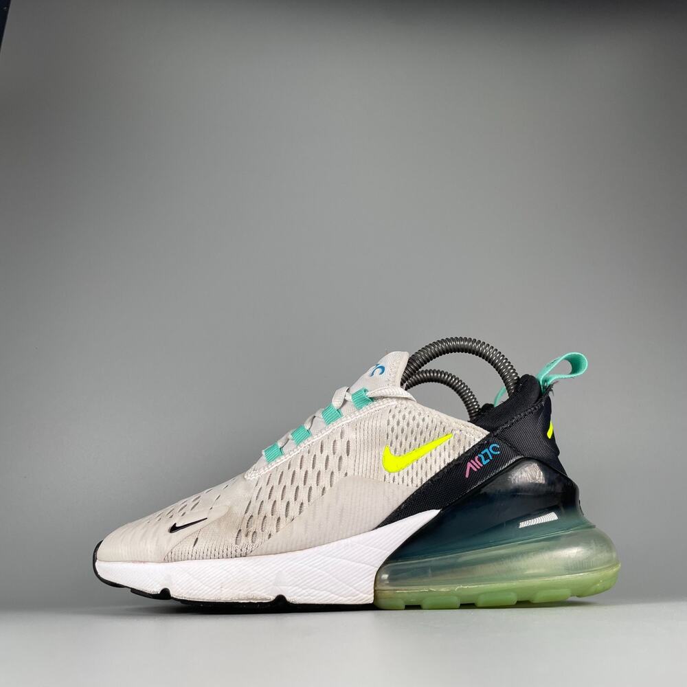 Size 5Y Women's 7.5 Nike Air Max 270 White Mesh Running Sneakers Athletic Shoes